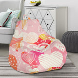 Hand Drawn Heart Design Pattern Bean Bag Cover
