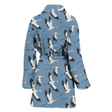 Seagull Pattern Print Design 04 Women's Bathrobe