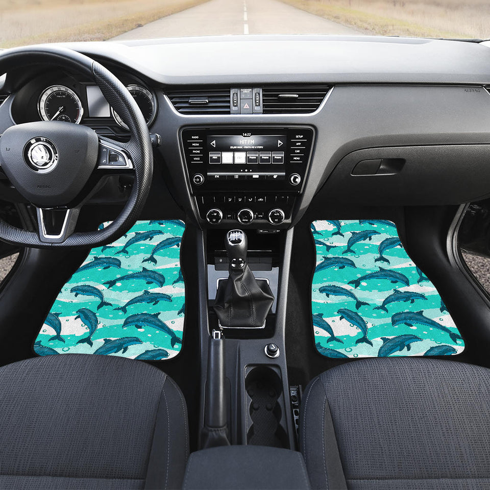 Dolphin Sea Pattern Front And Back Car Mats