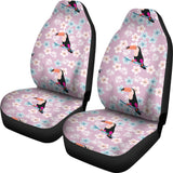 Beautiful Toucan Flower Leaves  Universal Fit Car Seat Covers