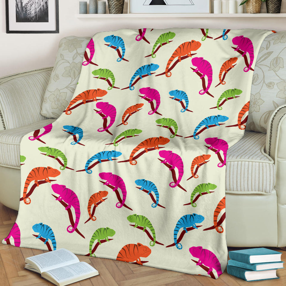 Colorful Chameleon Lizard Pattern Premium Blanket