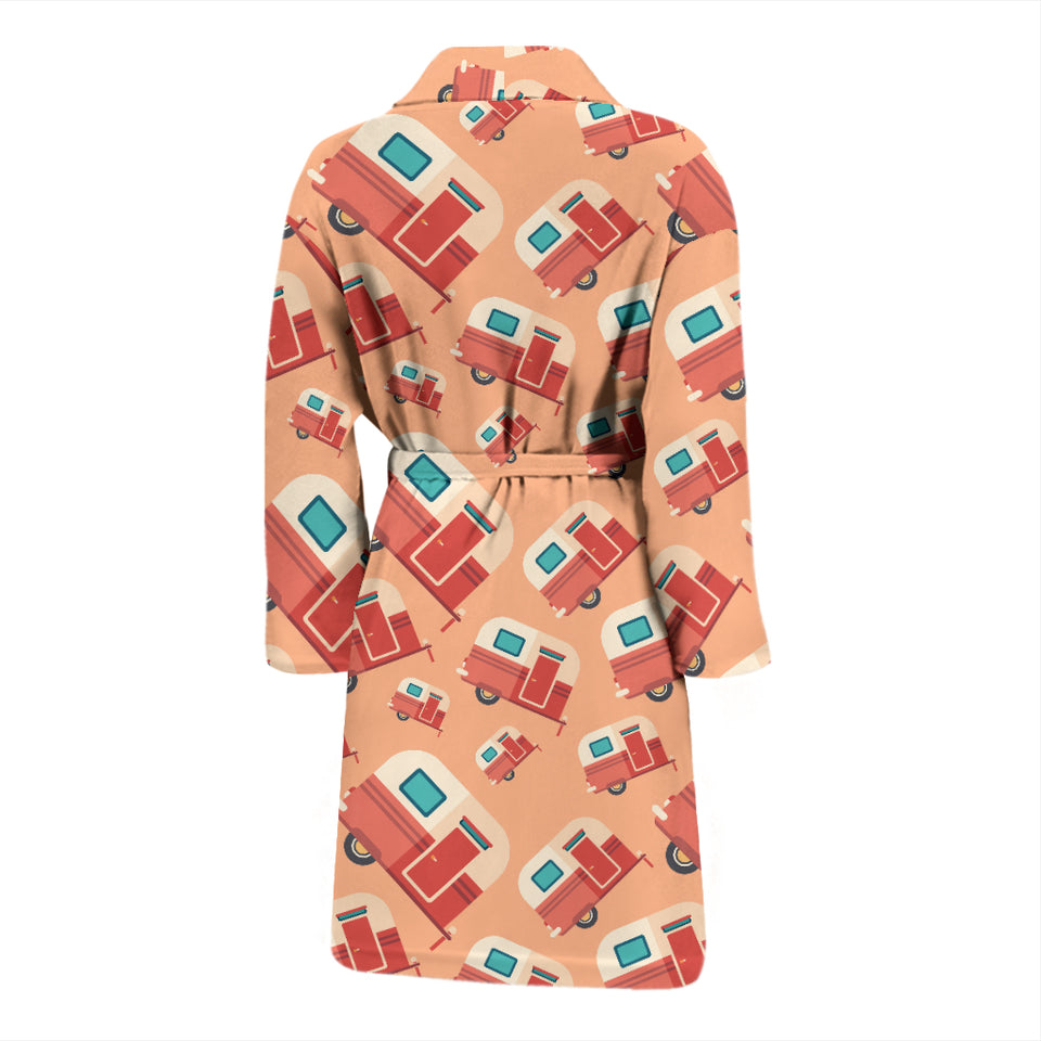 Camper Van Pattern Print Design 03 Men's Bathrobe