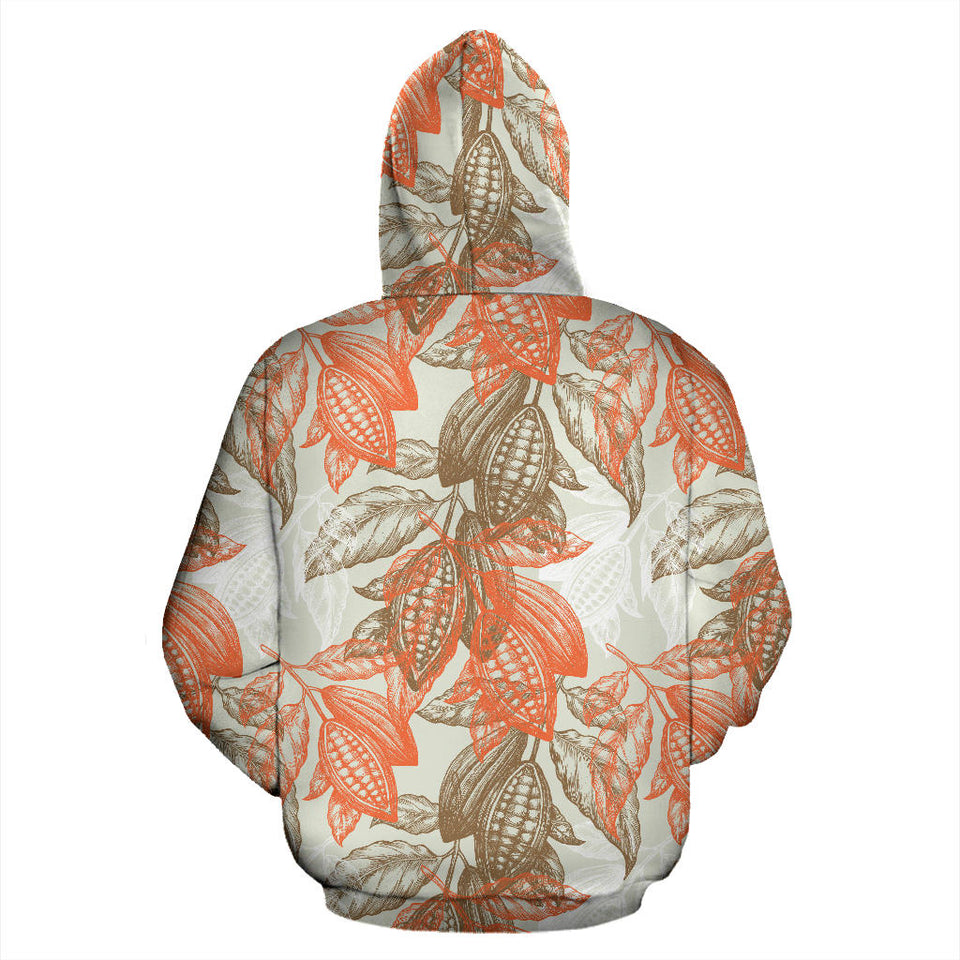 Cocoa Beans Cocoa Tree Pattern Men Women Pullover Hoodie