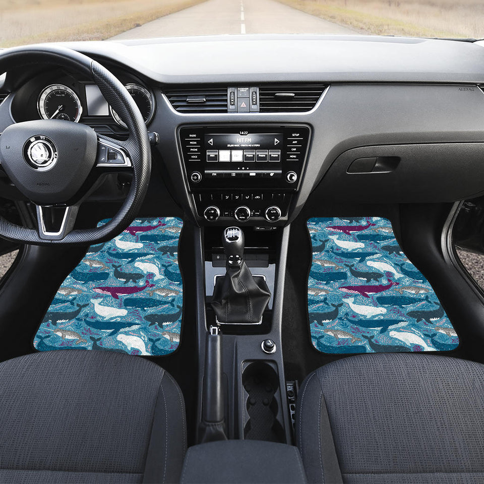 Whale Design Pattern Front Car Mats