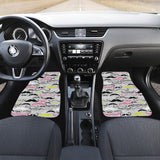 Mustache Beard Pattern Print Design 02 Front and Back Car Mats