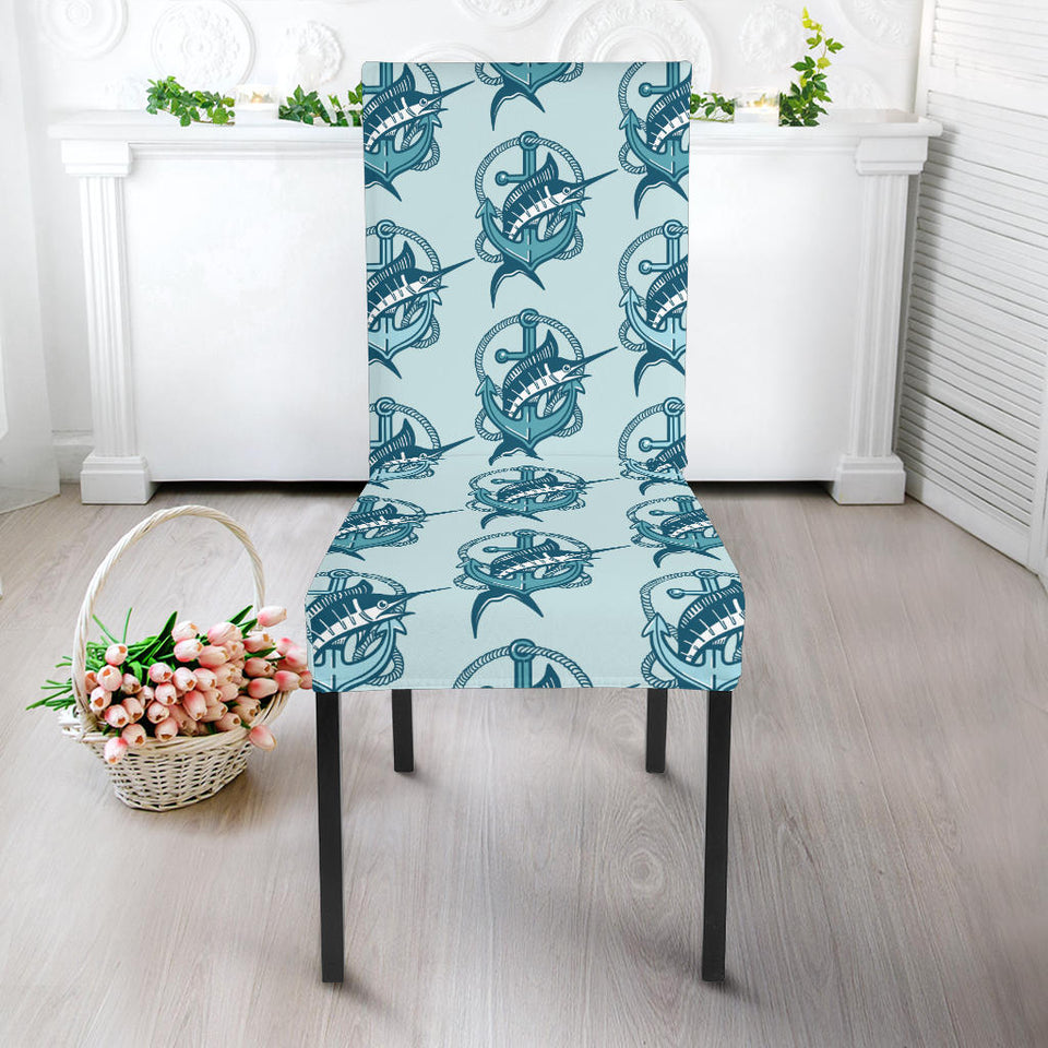 Swordfish Pattern Print Design 05 Dining Chair Slipcover