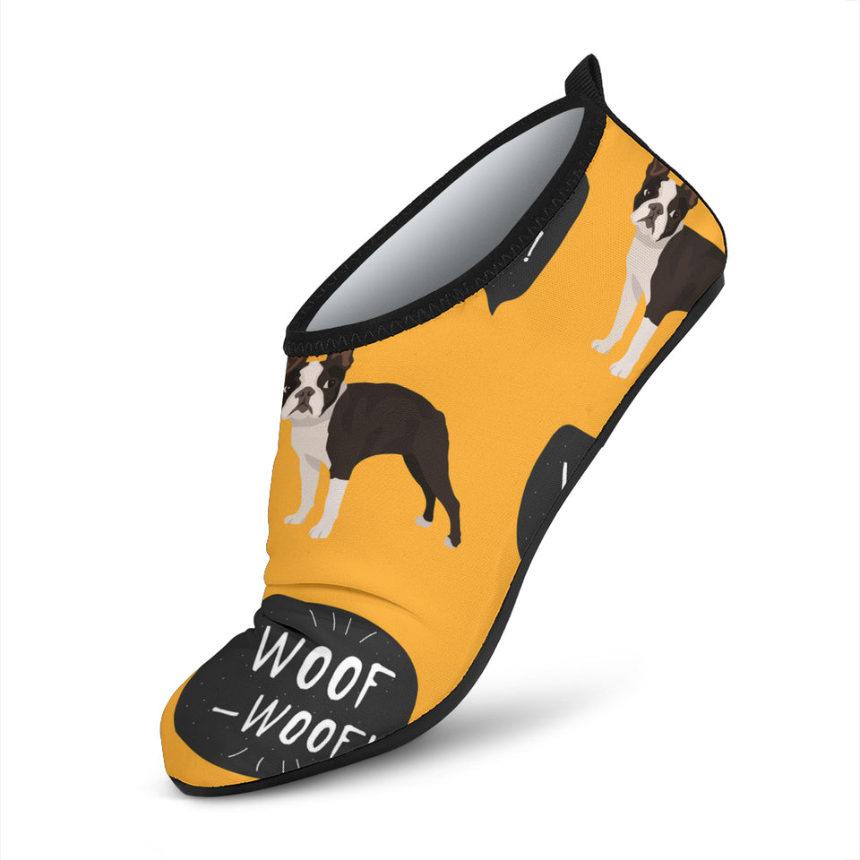 Boston Terrier Design Pattern Aqua Shoes