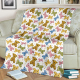 Teddy Bear Pattern Print Design 01 Premium Blanket