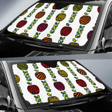 Colorful Apples Leave Zebra Stripe Car Sun Shade
