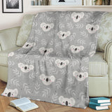 Cute Koala Leaves Pattern Premium Blanket