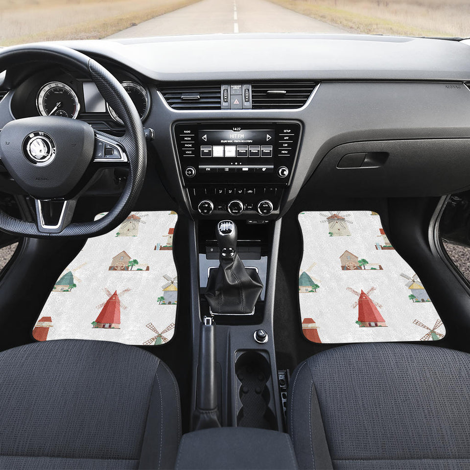 Windmill Design Pattern Front And Back Car Mats