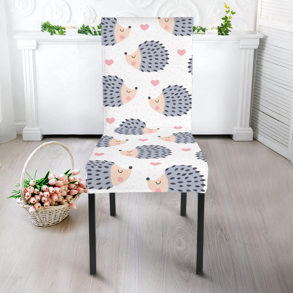 Hedgehog Pattern Print Design 04 Dining Chair Slipcover