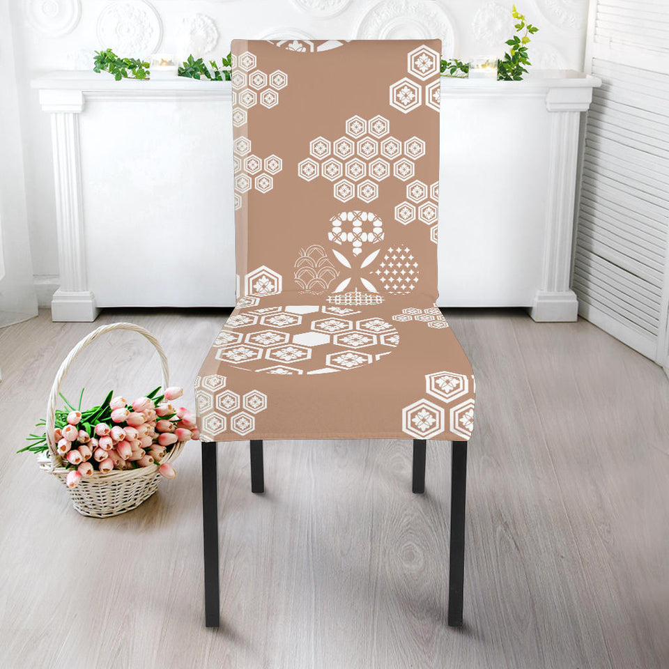 Beautiful Hexagon Japanese  Pattern Dining Chair Slipcover