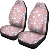 Coral White Heart Pattern Universal Fit Car Seat Covers