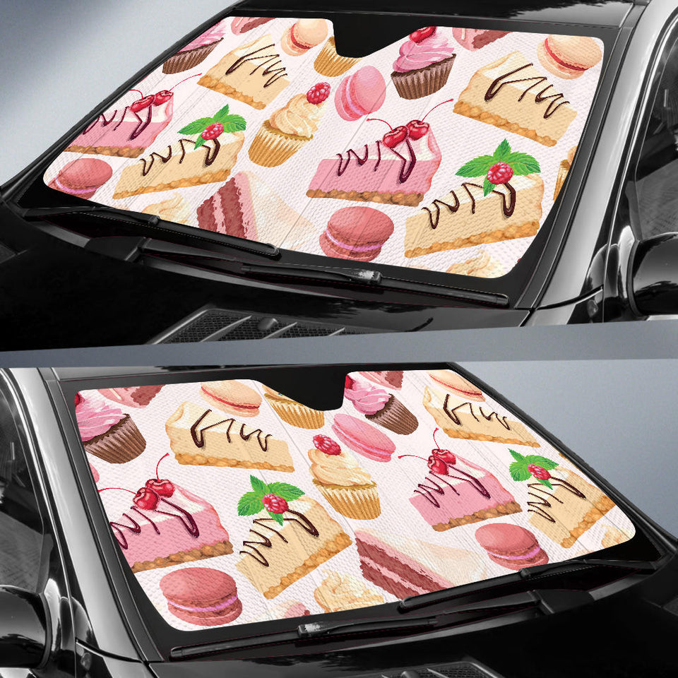 Cake Cupcake Sweets Pattern Car Sun Shade