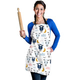 Cute Sleeping Sheep Moon Cloud Pattern Adjustable Apron