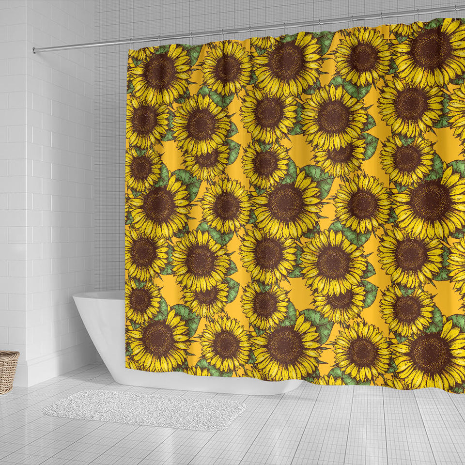 Sunflower Pattern Shower Curtain Fulfilled In US