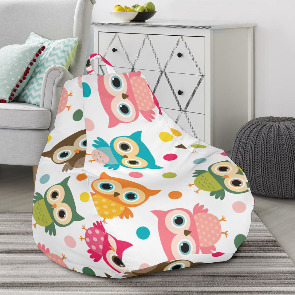 Color Cute Owl Pattern Bean Bag Cover
