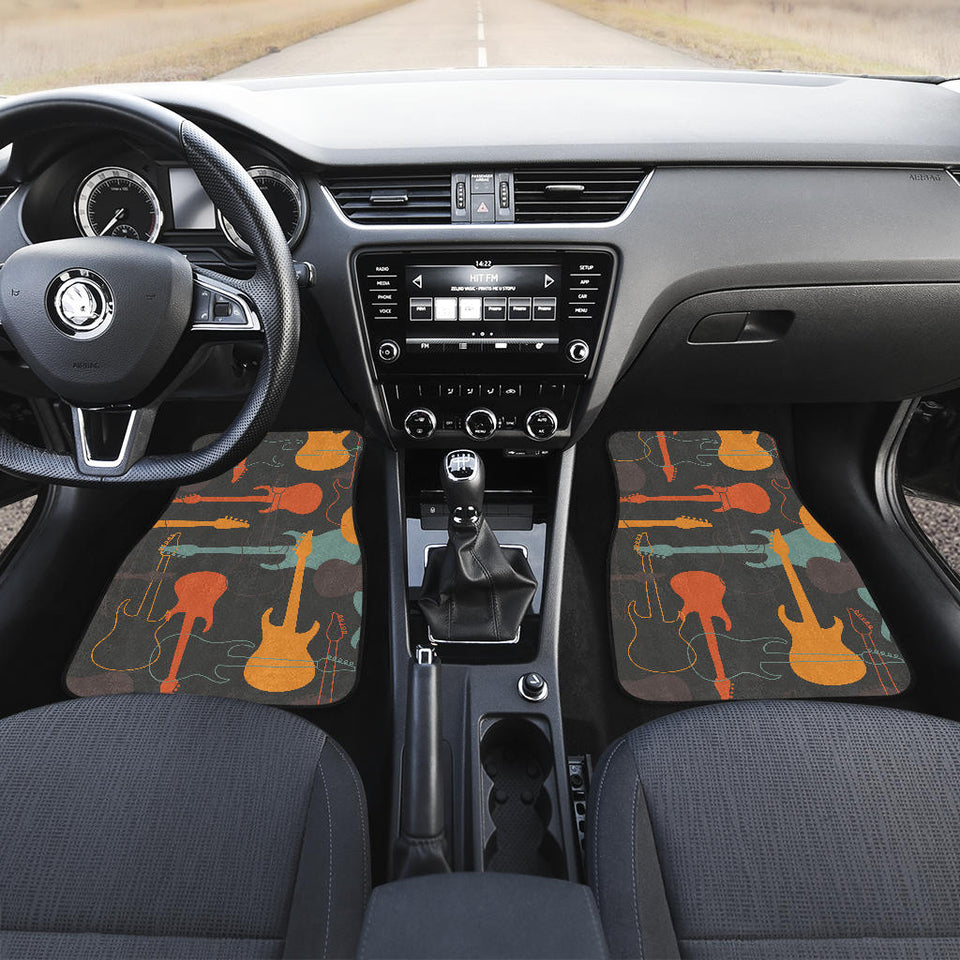 Electric Guitars Pattern Front And Back Car Mats