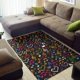 Music Notes Pattern Print Design 02 Area Rug