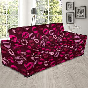 Lips Pattern Print Design 03 Sofa Slipcover