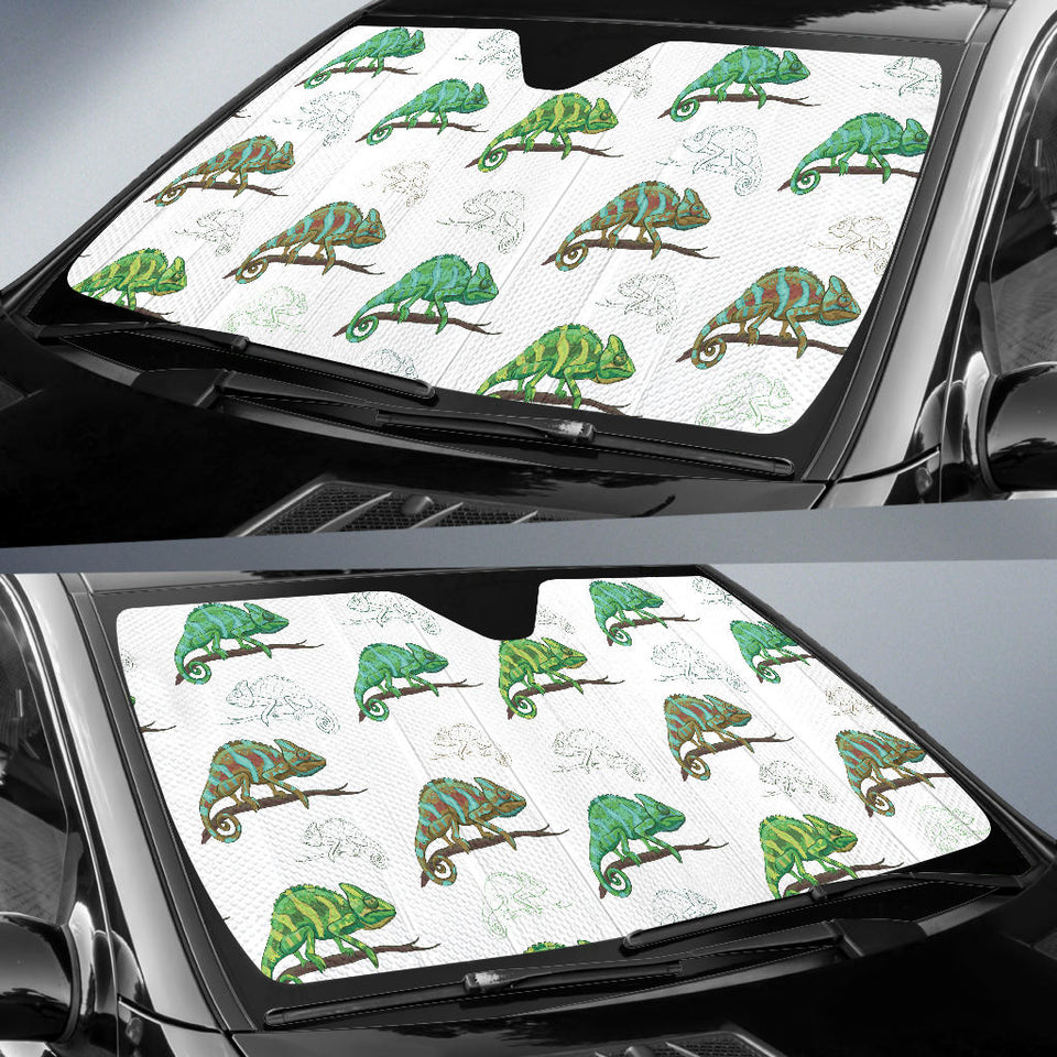 Chameleon Lizard Pattern Car Sun Shade