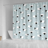 Sheep Polka Dot Cloud Pattern Shower Curtain Fulfilled In US