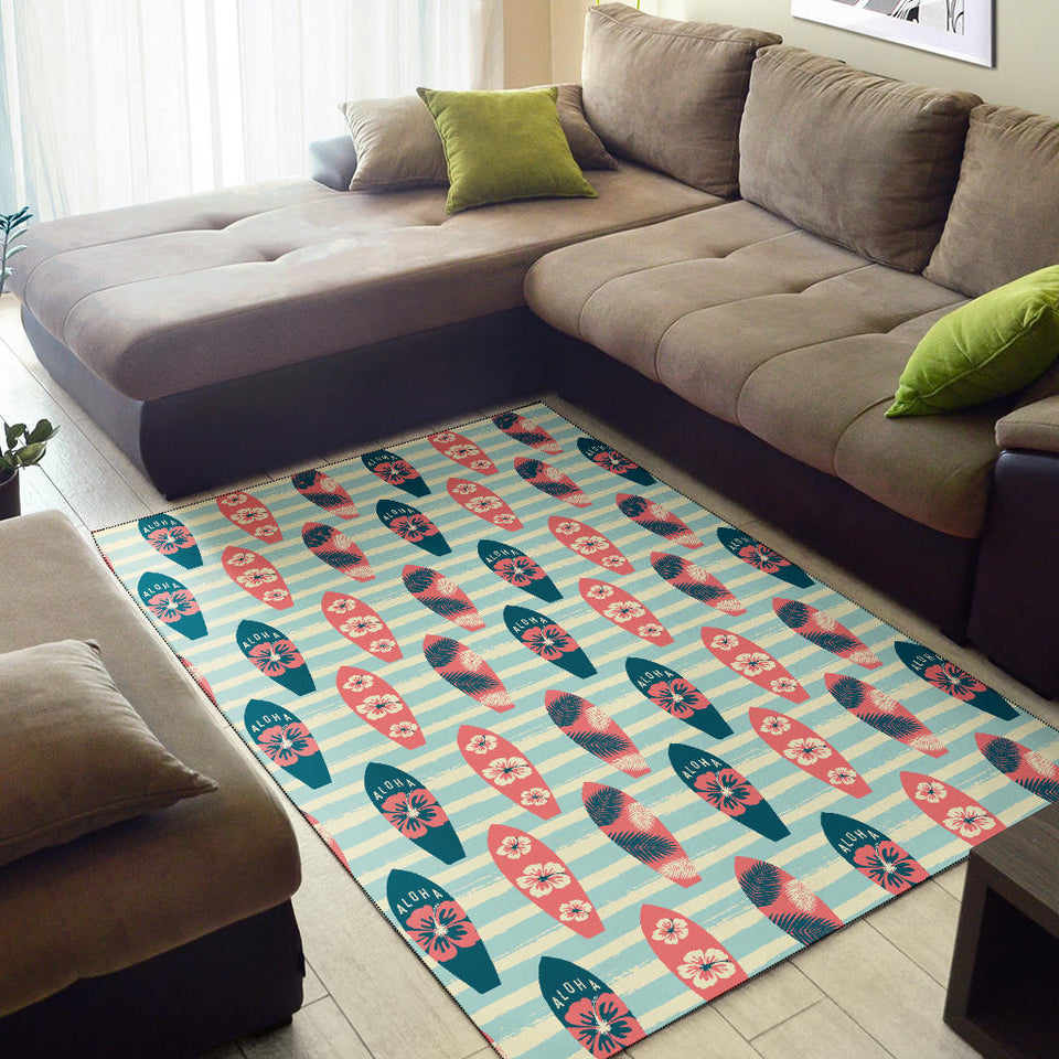 Surfboard Pattern Print Design 02 Area Rug