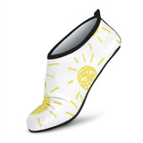 Hand Drawn Sun Pattern Aqua Shoes