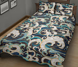 Japanese wave pattern Quilt Bed Set