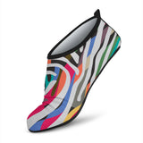 Colorful Zebra Skin Pattern Aqua Shoes