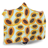Watercolor Papaya Pattern Hooded Blanket