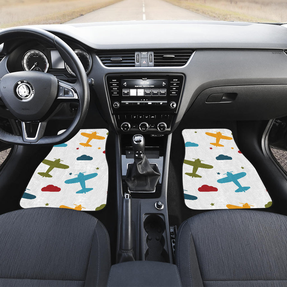 Airplane Star Cloud Colorful Front And Back Car Mats