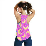 Moon pink rose background Women Racerback Tank Top