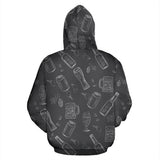Beer Hand Drawn Pattern Zip Up Hoodie
