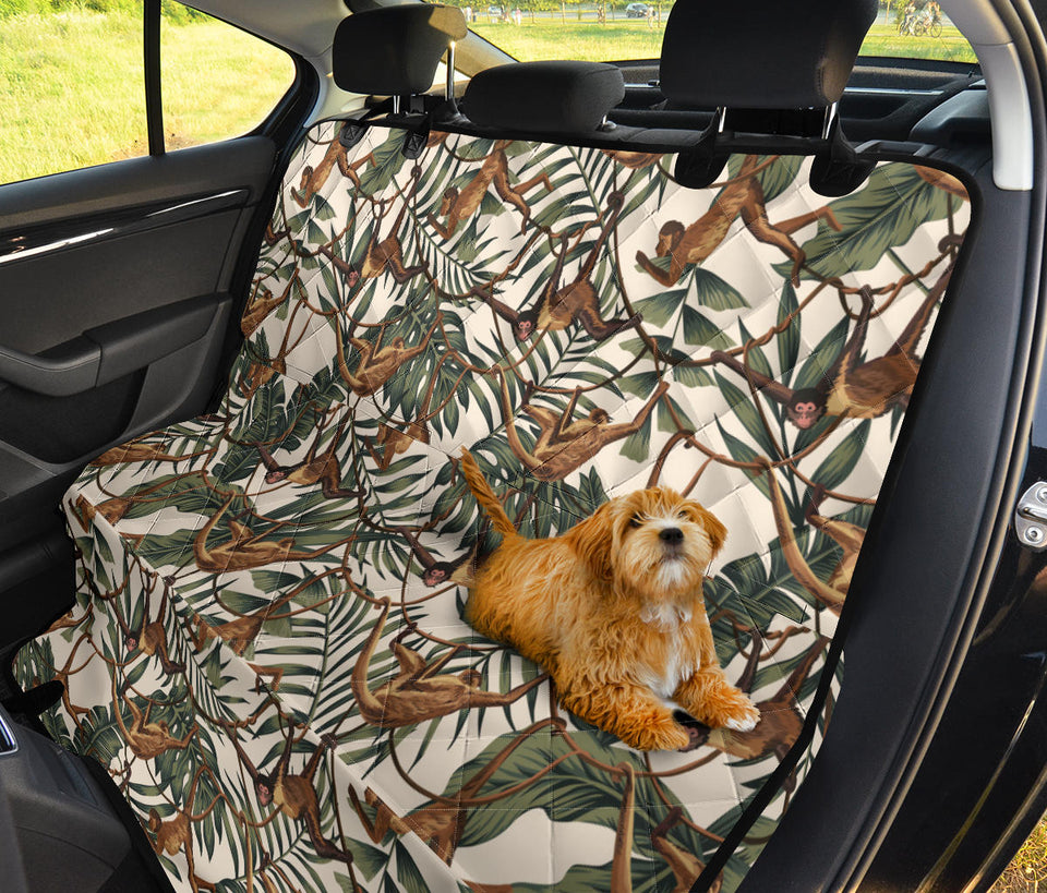 Monkey Tropical Leaves Background Dog Car Seat Covers