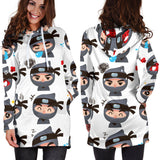 Cute Ninja Design Pattern Women'S Hoodie Dress