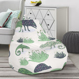 Chameleon Lizard Succulent Plant Pattern Bean Bag Cover