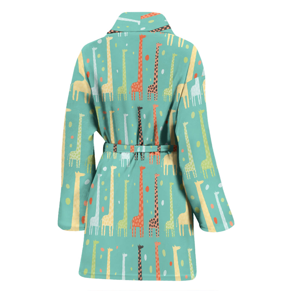 Giraffe Pattern Print Design 01 Women's Bathrobe