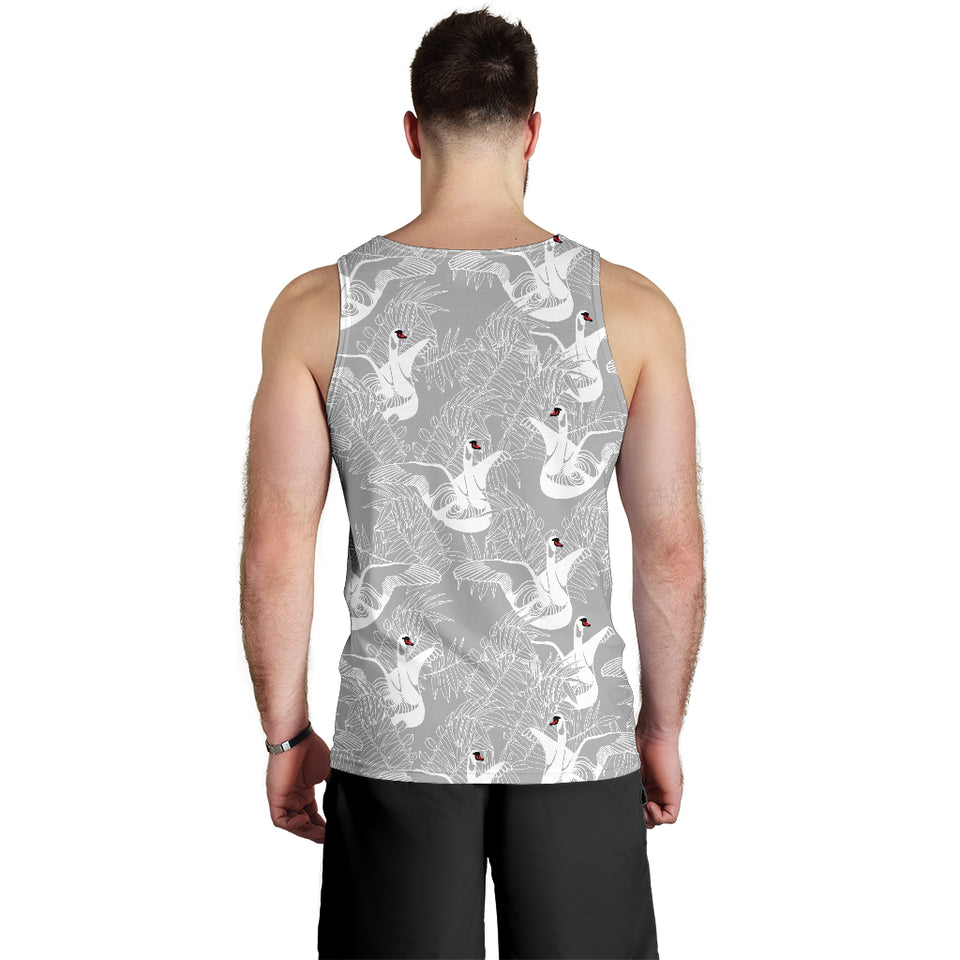 white swan gray background Men Tank Top