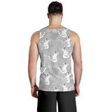 white swan gray background Men Tank Top