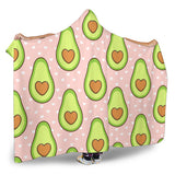Avocado Heart Pink Background Hooded Blanket