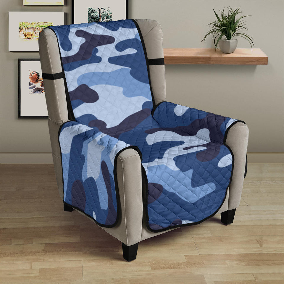 Blue camo camouflage pattern Chair Cover Protector