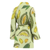 Durian Leaves Pattern Background Women'S Bathrobe