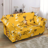 Bee Flower Pattern Loveseat Couch Slipcover