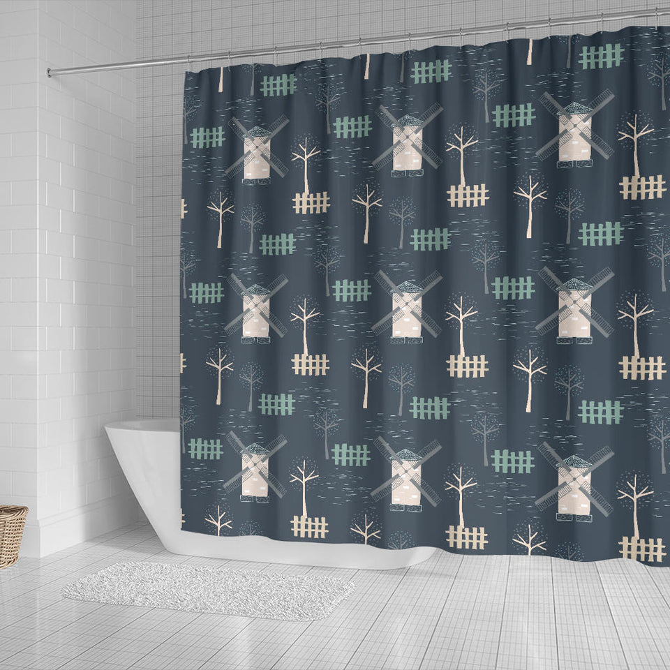 Windmill Tree Pattern Shower Curtain Fulfilled In US