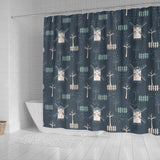 Windmill Tree Pattern Shower Curtain Fulfilled In US