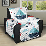 Cute color paper sailboat pattern Recliner Cover Protector