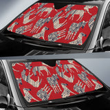 Zebra Abstract Red Background Car Sun Shade