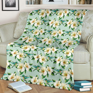 Hummingbird Pattern Print Design 01 Premium Blanket